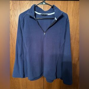 Land’s End 1X Navy Fleece Quarter-Zip